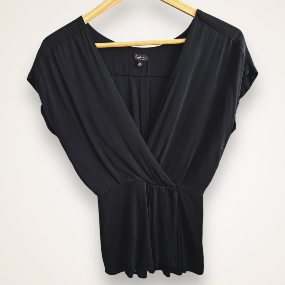 Babaton Stretch Silk Black Blouse